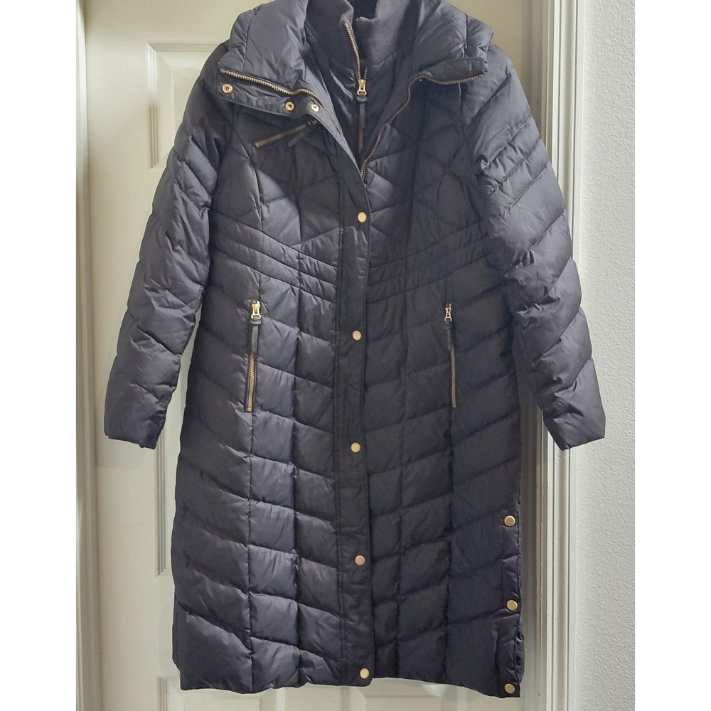 Marc New York Andrew Marc Womens XL Black Down Long Quilted Puffer Jacket Coat